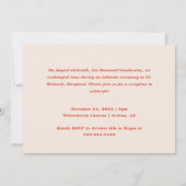 レトロモダンな秘密の結婚式の披露宴 招待状 (裏面)