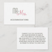 レトロモダンな結婚式の宿泊施設 エンクロージャーカード (正面/裏面)