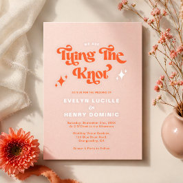 レトロモダンな結婚式、結ばれるんです "We're Tying The Knot Retro Mod 招待状