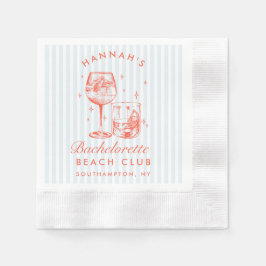 レトロモダンな花嫁の青い紙ナプキン 縁ありカクテルナプキン