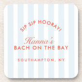 レトロモダンな赤と青のバチェロレッテパーティー コースター (正面)