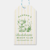 レトロモダンな黄色と緑の独身最後の週末 ギフトタグ (正面)