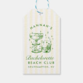 レトロモダンな黄色と緑の独身最後の週末 ギフトタグ (裏面)