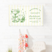 レトロモダンな黄色と緑の独身最後の週末 横断幕 (インサイチュ)