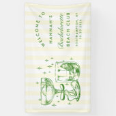 レトロモダンな黄色と緑の独身最後の週末 横断幕 (縦)