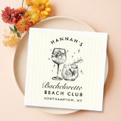 レトロモダンな黄色の紙ナプキン ブライズメイドパーティー スタンダードカクテルナプキン