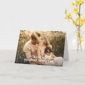 レトロモダンに魔法の新年の写真がある カード (黄色い花)