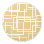 レトロモダンの白い長方形オンラクダ セラミックノブ (正面)