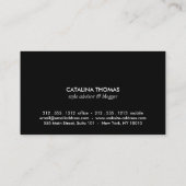 レトロモダンの白黒パターンと金ゴールドのエンブレム 名刺 (裏面)