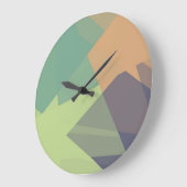 レトロモダンの色の幾何#17 ラージ壁時計 (傾斜)