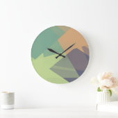 レトロモダンの色の幾何#17 ラージ壁時計 (ホーム)