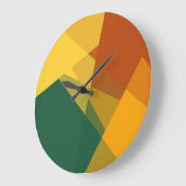 レトロモダンの色Geometric #21 ラージ壁時計 (傾斜)