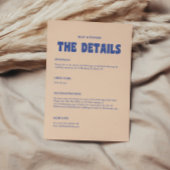 レトロモダンはっきりしたタイポグラフィ結婚詳細 エンクロージャーカード