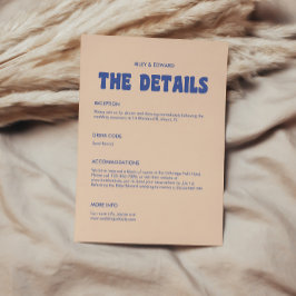 レトロモダンはっきりしたタイポグラフィ結婚詳細 エンクロージャーカード