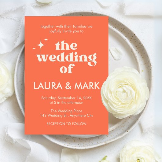 レトロモダンはっきりした&シッ結婚ク 招待状