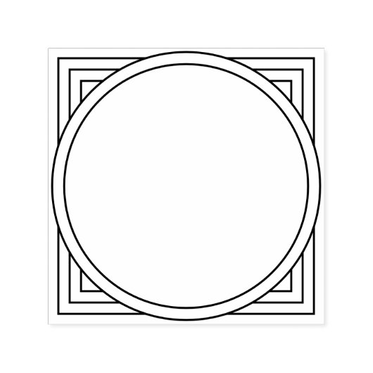 レトロモダンアールデコインスパイア幾何フレーム セルフインキングスタンプ (デザイン)