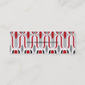 レトロモダンアールデコジグザグファンキーパターン赤黒 スキニー名刺 (裏面)