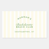 レトロモダンイエロー＆グリーン パーソナライズ 長方形シール (正面)