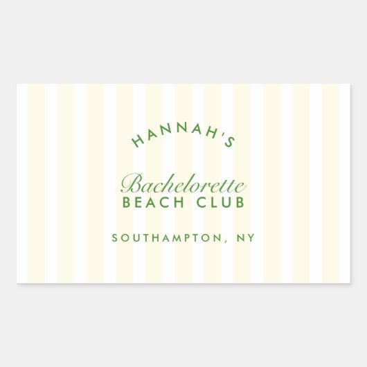 レトロモダンイエロー&グリーン パーソナライズ 長方形シール (正面)