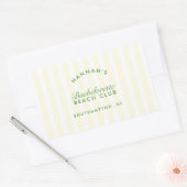 レトロモダンイエロー＆グリーン パーソナライズ 長方形シール (封筒)