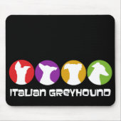 レトロモダンイタリアンGreyhoundsダークマウスパッド マウスパッド (正面)