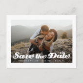 レトロモダンウェディング日付の写真を保存 ポストカード (正面)