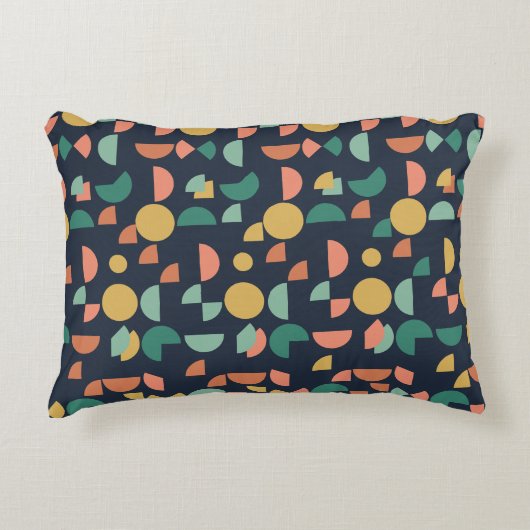 レトロモダンエレガント部幾何学模様 アクセントクッション (正面)