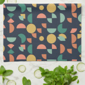 レトロモダンエレガント部幾何学模様 キッチンタオル (折り畳み)