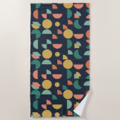 レトロモダンエレガント部幾何学模様 ビーチタオル (正面)