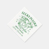 レトロモダンカクテルグリーンバチェロレッテ スタンダードカクテルナプキン (角)