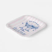 レトロモダンカクテルバチェロレッテブルー ペーパープレート (傾斜あり)