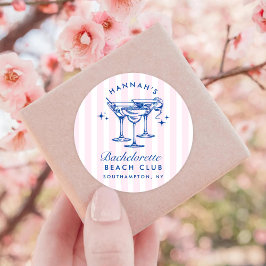 レトロモダンカクテルバチェロレッテブルー ラウンドシール
