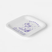 レトロモダンカクテルバチェロレッテ紫 ペーパープレート (傾斜あり)