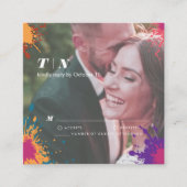 レトロモダンカラフルウェディング エンクロージャーカード (正面)