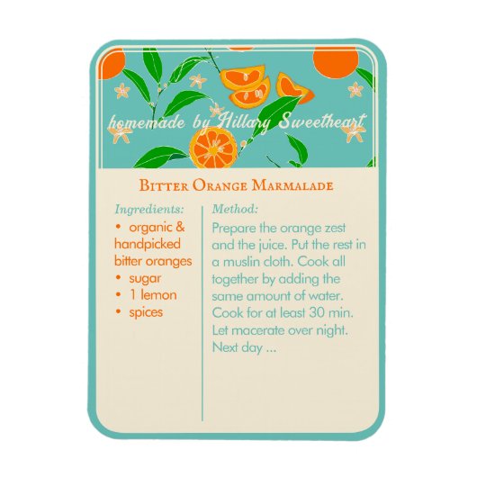 レトロモダンキッチンガイドレシピ マグネット (縦)