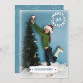 レトロモダンクリスマスグリーティングフォトカード シーズンカード (正面/裏面)