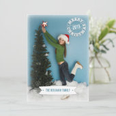 レトロモダンクリスマスグリーティングフォトカード シーズンカード (スタンド正面)