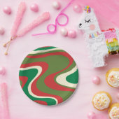 レトロモダンクリスマススワール抽象芸術 ペーパープレート (パーティー)