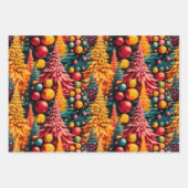 レトロモダンクリスマスツリーエクストラヴァンザ ラッピングペーパーシート (正面3)