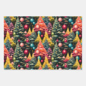 レトロモダンクリスマスツリーエクストラヴァンザ ラッピングペーパーシート (正面)