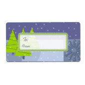 レトロモダンクリスマスツリーギフトラベル ラベル (正面)