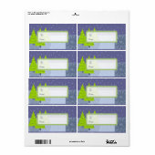 レトロモダンクリスマスツリーギフトラベル ラベル (フルシート)