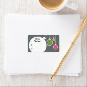 レトロモダンクリスマスプレゼントラベル – グレー ラベル (インサイチュ)