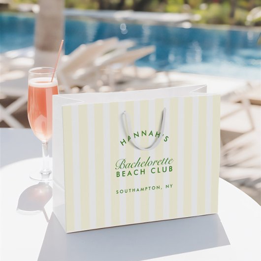 レトロモダングリーンとイエローバチェロレッテ ラージペーパーバッグ