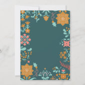 レトロモダングリーンメリークリスマスホリデーカード 招待状 (裏面)