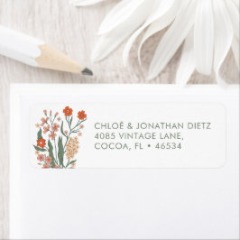 レトロモダングルーヴィオレンジ差出人住所ラベル ラベル