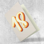 レトロモダングルーヴィグレイ18位誕生日 カード<br><div class="desc">あなたはもしレトロなグルーヴ素晴らしィーのバースデーカードを探して私たちのモダンレトロGroovy Gray18番目の誕生日カードを見て！このデザインは、夕日の色インスパイアでグラデーションを持つタイポグラフィを特徴とする。1970素晴らし年代のアイディアもしを探しているレトロなバースデーインスパイアデザイン。</div>