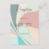 レトロモダングルーヴィピーチティール(緑がかった色)&アクア披露宴 エンクロージャーカード (正面)