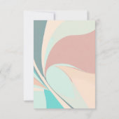 レトロモダングルーヴィピーチティール(緑がかった色)&アクア結婚ズ セーブザデート (裏面)