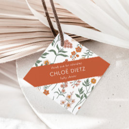 レトロモダングルーヴィ赤ちゃんシャワーありがとう フェイバータグ